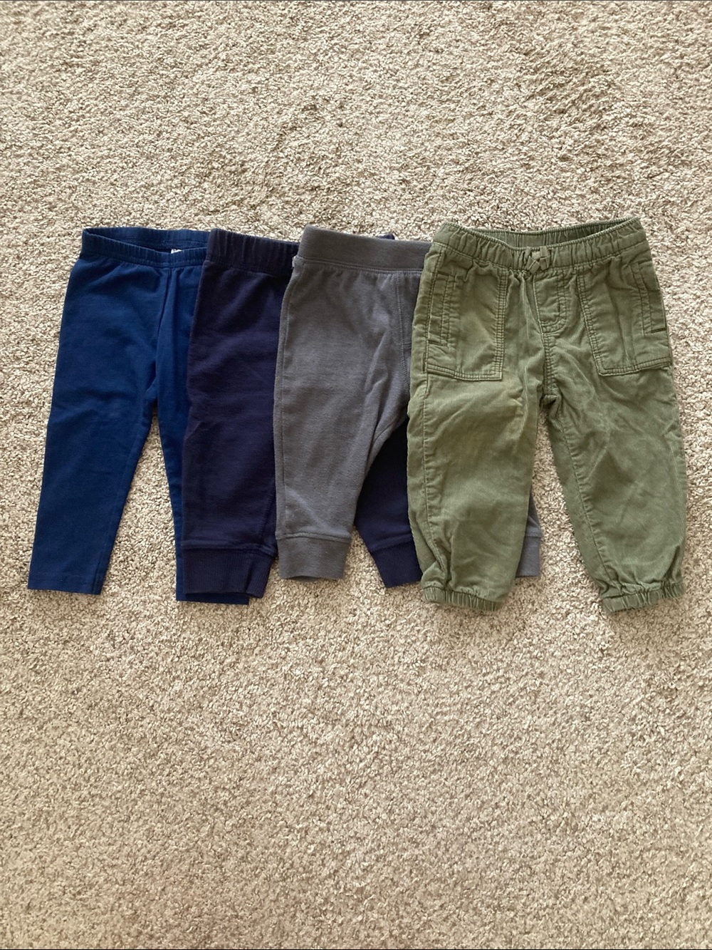 Carters and Osh Kosh Bundle 9 Month Joggers Cotton and Blend Blue and Green